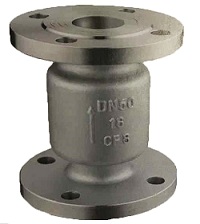 Vertical lift flanged check valve