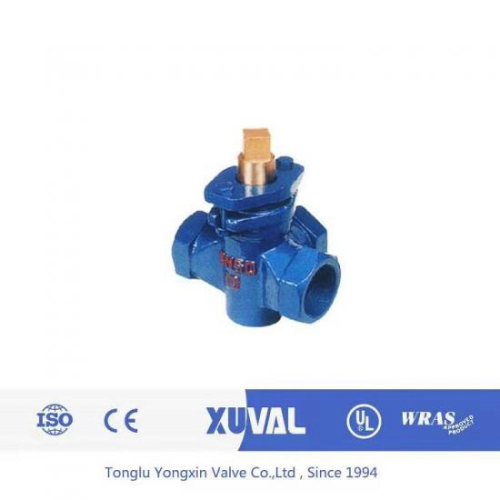 Three-way plug valve