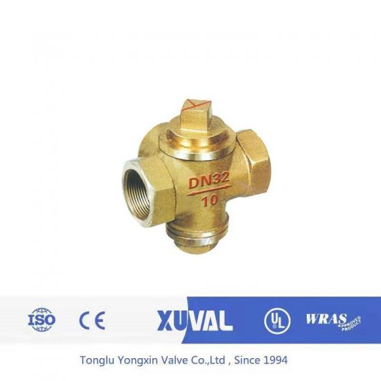 Three way plug valve