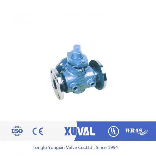 Three way plug valve