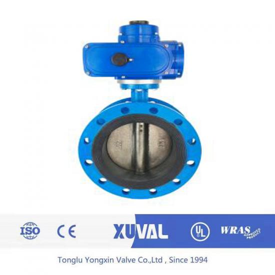 PN16 cast iron central line flange pneumatic butterfly valve