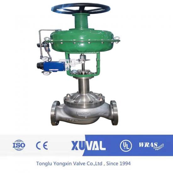 Stainless steel pneumatic diaphragm cage single seat control valve