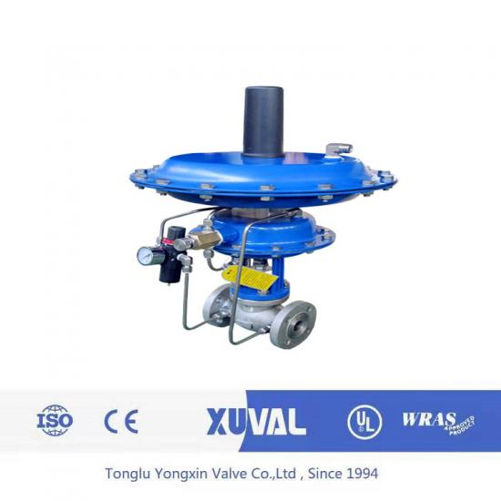 Self-operated pressure regulating valve with pilot
